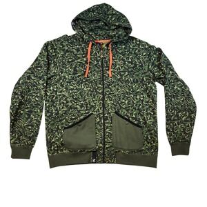 VTG NWT LRG Full Zip Hoodie Men 2XL Green Camo Good Streetwear Snap Pockets Logo